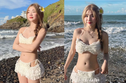 Cô gái Ngọc Diễm da trắng đầy quyến rũ trong bữa tiệc thác loạn